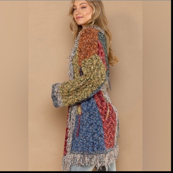 POL Multi-color Fringe Cardigan - Picture 4 of 16